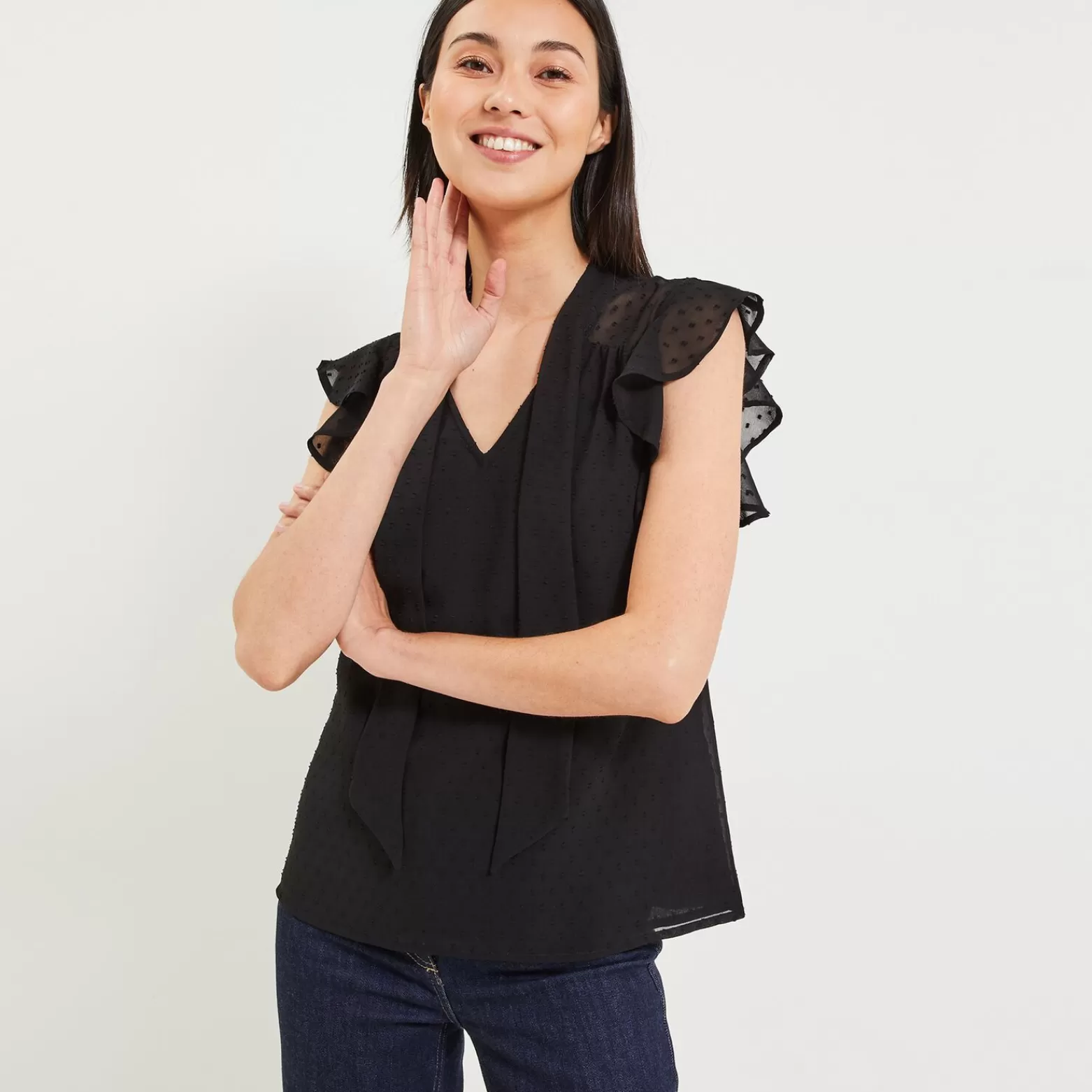 Grain de malice Blouse Col Lavalliere Femme