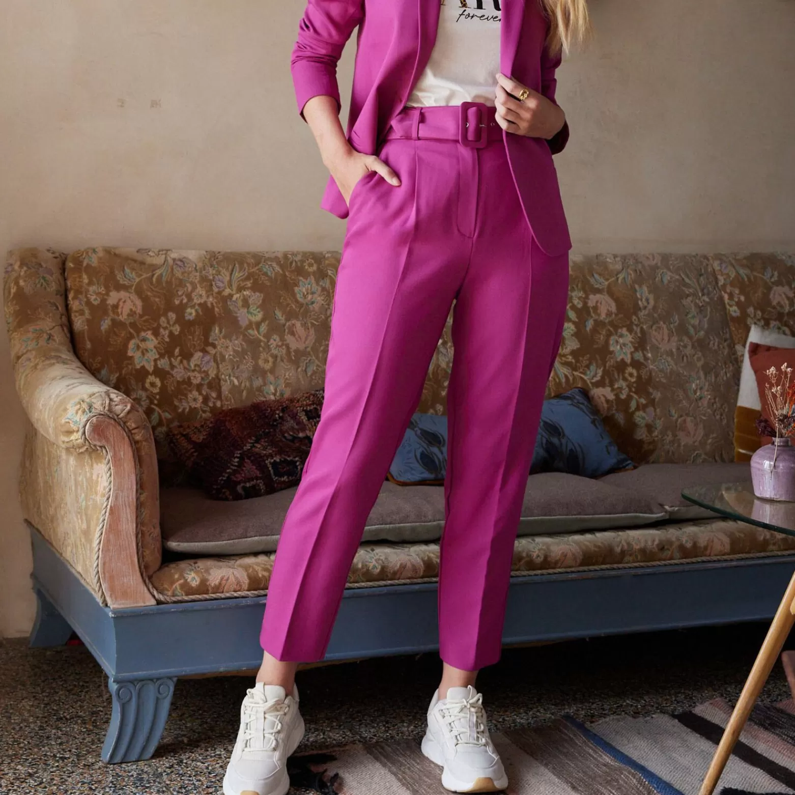 Grain de malice Pantalon A Pinces Fushia