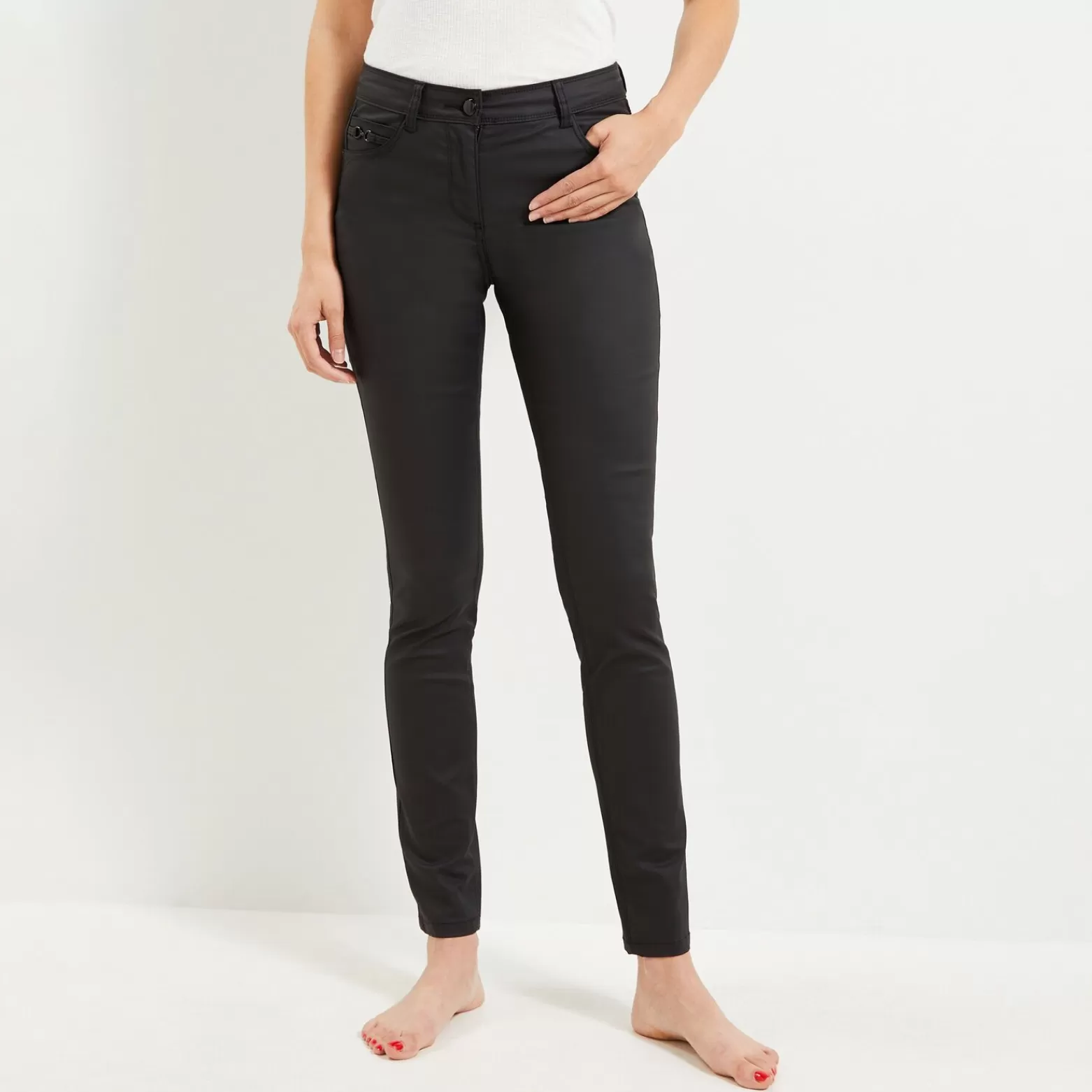 Grain de malice Pantalon Slim Enduit Femme