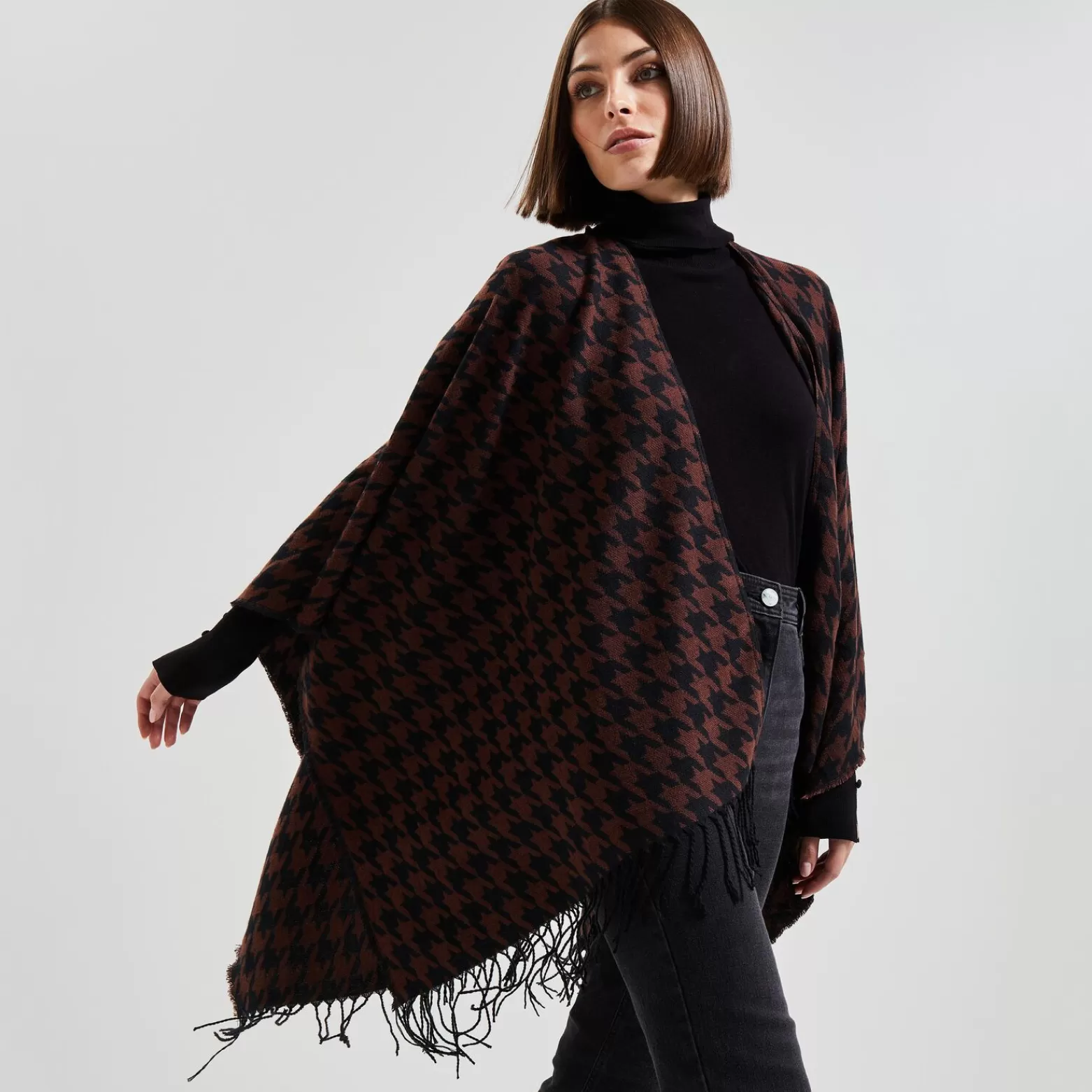 Grain de malice Poncho Pied De Coq Femme