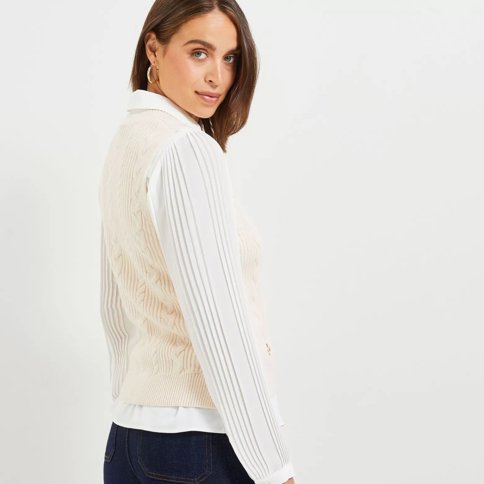 Grain de malice Pull Sans Manches Broderie Femme